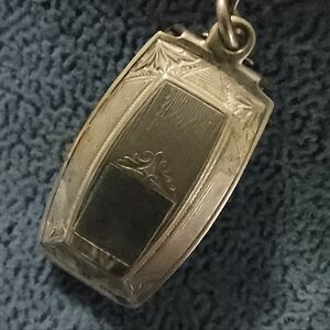 Art Deco Hankok Beltogram Watch Fob, Antique/Vintage, Silver Front